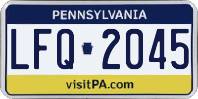 PA license plate LFQ2045
