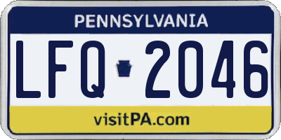 PA license plate LFQ2046