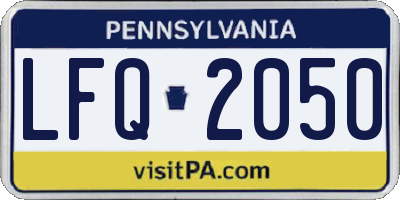 PA license plate LFQ2050