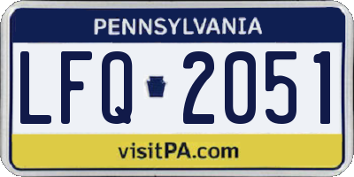 PA license plate LFQ2051