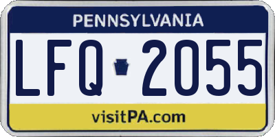 PA license plate LFQ2055
