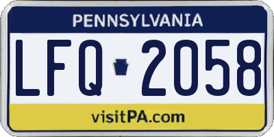 PA license plate LFQ2058