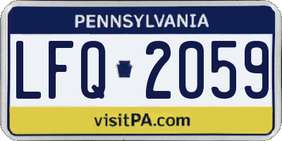 PA license plate LFQ2059