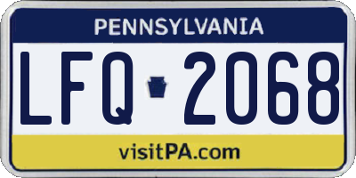 PA license plate LFQ2068