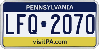 PA license plate LFQ2070