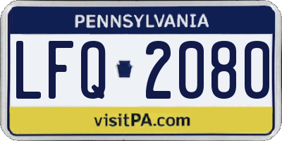 PA license plate LFQ2080
