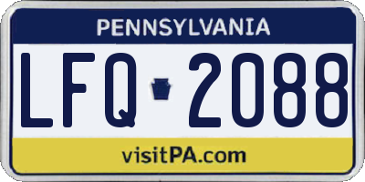 PA license plate LFQ2088