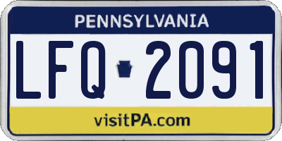 PA license plate LFQ2091