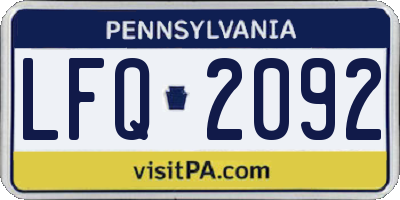 PA license plate LFQ2092