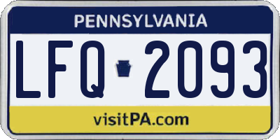 PA license plate LFQ2093