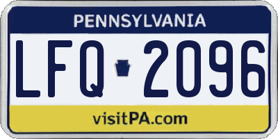 PA license plate LFQ2096