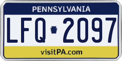PA license plate LFQ2097