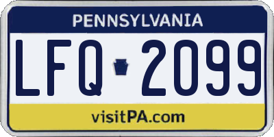 PA license plate LFQ2099