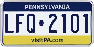 PA license plate LFQ2101