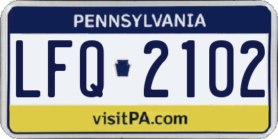 PA license plate LFQ2102