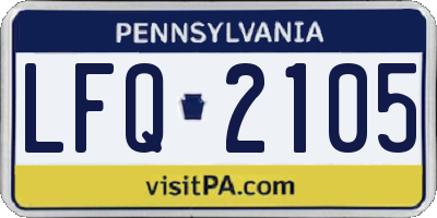 PA license plate LFQ2105