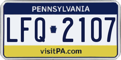 PA license plate LFQ2107
