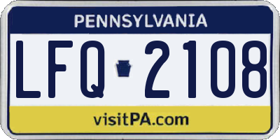 PA license plate LFQ2108