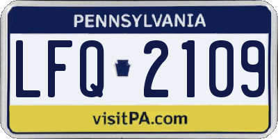 PA license plate LFQ2109