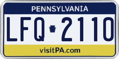 PA license plate LFQ2110