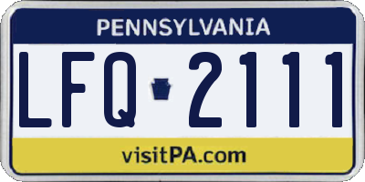 PA license plate LFQ2111