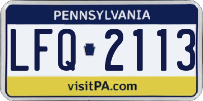 PA license plate LFQ2113