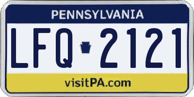 PA license plate LFQ2121