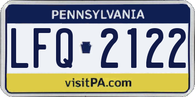PA license plate LFQ2122