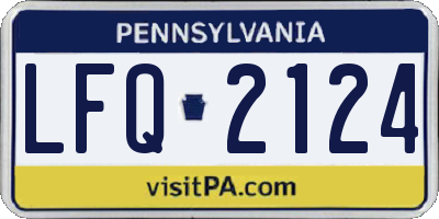 PA license plate LFQ2124