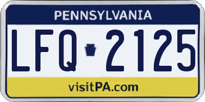 PA license plate LFQ2125