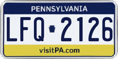 PA license plate LFQ2126