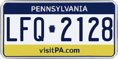 PA license plate LFQ2128