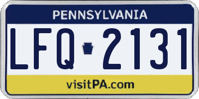 PA license plate LFQ2131