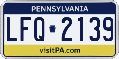 PA license plate LFQ2139