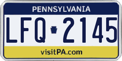 PA license plate LFQ2145