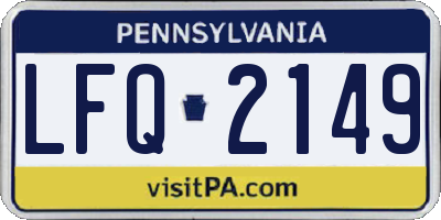 PA license plate LFQ2149