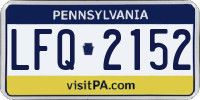 PA license plate LFQ2152