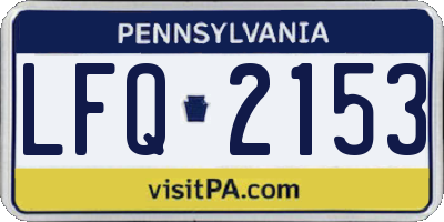 PA license plate LFQ2153