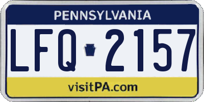 PA license plate LFQ2157