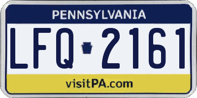 PA license plate LFQ2161