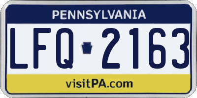 PA license plate LFQ2163