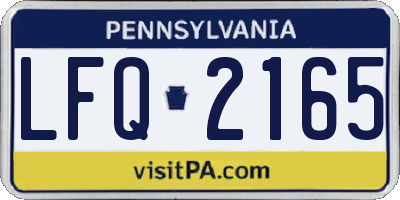 PA license plate LFQ2165