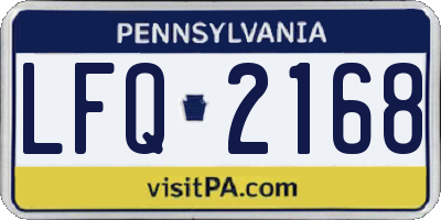 PA license plate LFQ2168