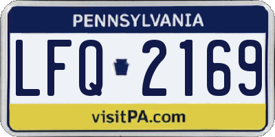 PA license plate LFQ2169