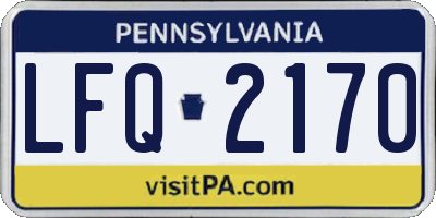 PA license plate LFQ2170