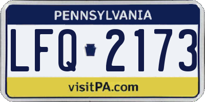 PA license plate LFQ2173