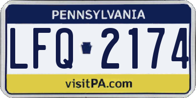 PA license plate LFQ2174