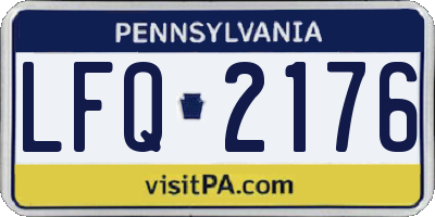 PA license plate LFQ2176