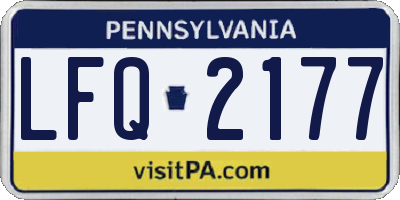 PA license plate LFQ2177