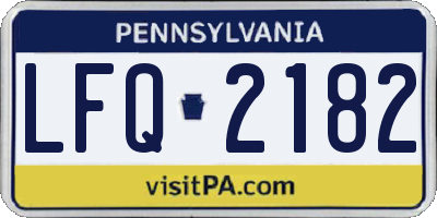 PA license plate LFQ2182